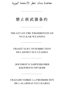 "Treaty on the Prohibition of Nuclear Weapons" in verschiedenen Sprachen
