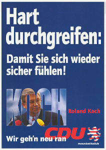 CDU-Wahlplakat mit Slogan: "Hart durchgreifen"