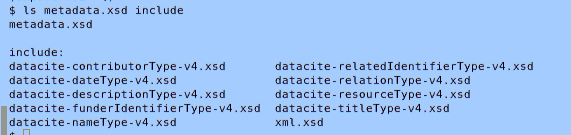 Screenshot: Fragmented XSD schema